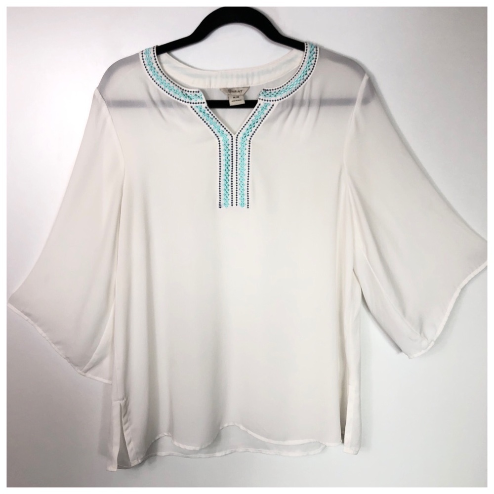 Ariat Victoria Western Boho 3/4 Sleeve Tunic Top
